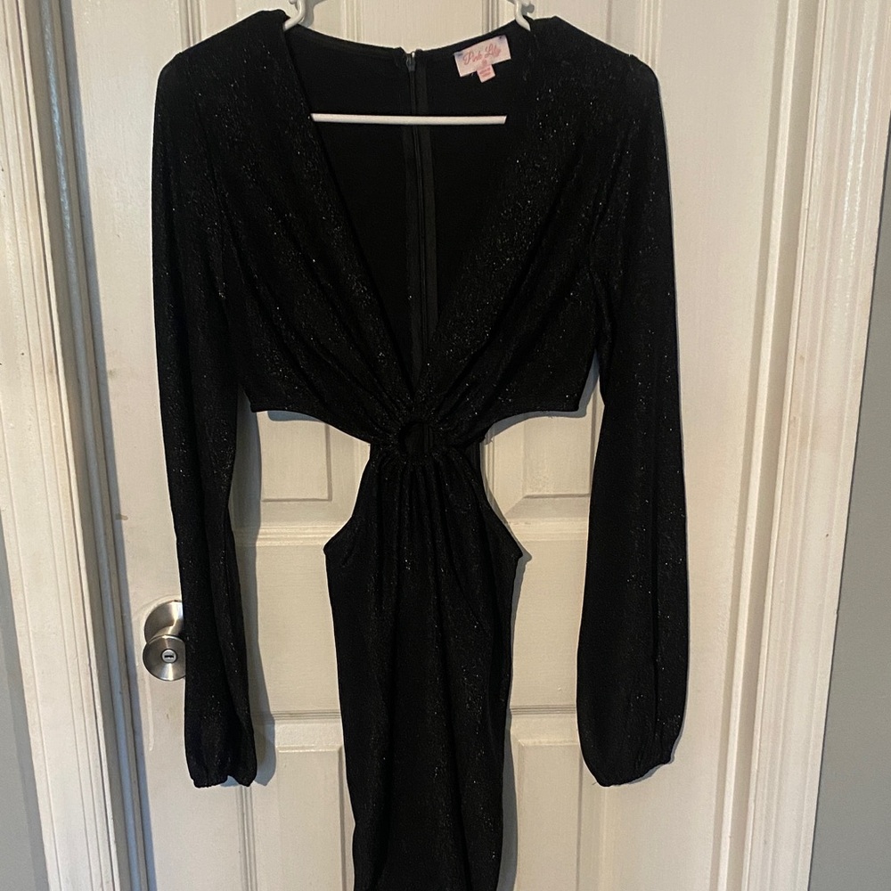 Pink Lily Black Long Sleeve Dress